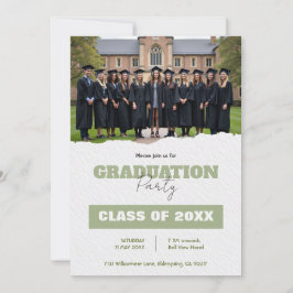 With QR code Class Year Photo Grad Party Invite Kaart