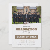 🎓With QR code Class Year Photo Grad Party Invite Kaart (Voorkant)