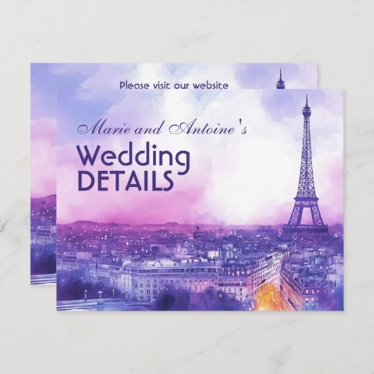 With QR code wedding details Informatiekaartje (Voorkant / Achterkant)