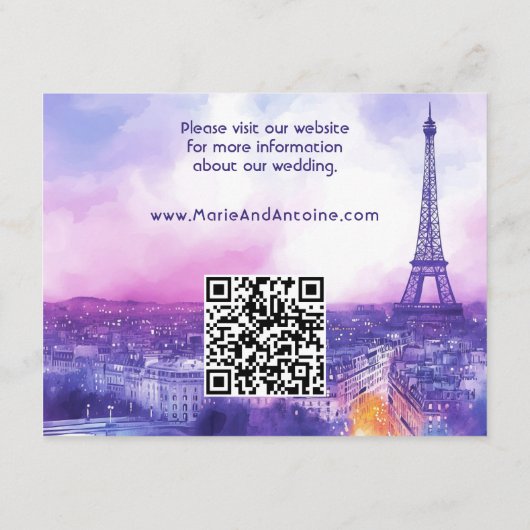 With QR code wedding details Informatiekaartje (Achterkant)