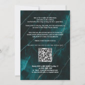 🎓With QR Turquoise Luxe Marble Graduation Party Kaart (Achterkant)