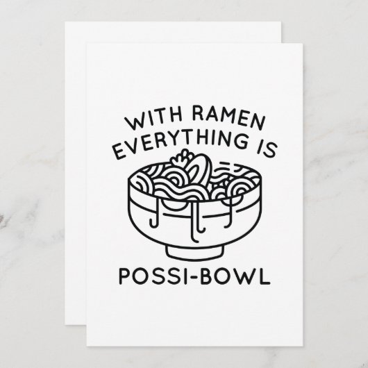 With Ramen Everything Is Possi-Bowl Bedankkaart (Voorkant / Achterkant)