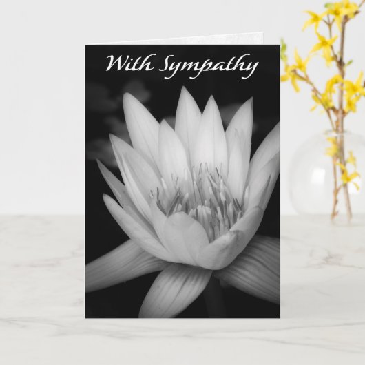 “With Sympathy” Water Lily CFolded Greeting Card Kaart (Gele Bloem)