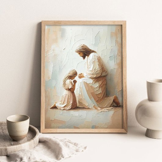 With You in Prayer Modern Christian Art, Jesus and Poster