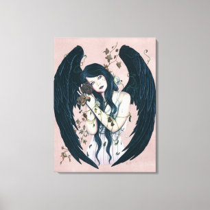 Wither Gothic Angel Verval Roze Verpakt Canvas