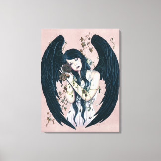 Wither Gothic Angel Verval Roze Verpakt Canvas