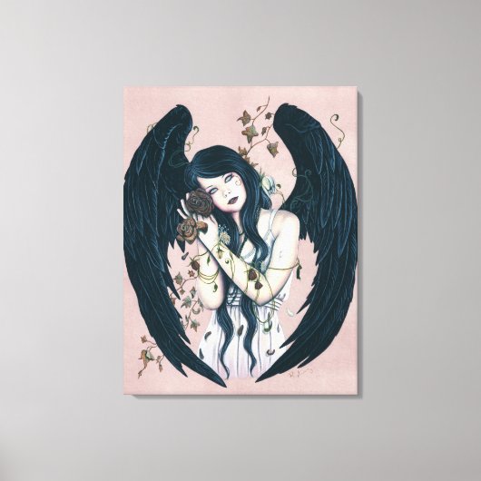 Wither Gothic Angel Verval Roze Verpakt Canvas (Voorkant)
