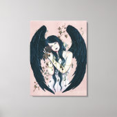 Wither Gothic Angel Verval Roze Verpakt Canvas Afdruk (Voorkant)