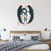 Wither Gothic Angel Verval Roze Verpakt Canvas Afdruk (Insitu (Slaapkamer))