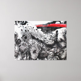 Withering Fields of the Crimson Dusk Canvas Afdruk