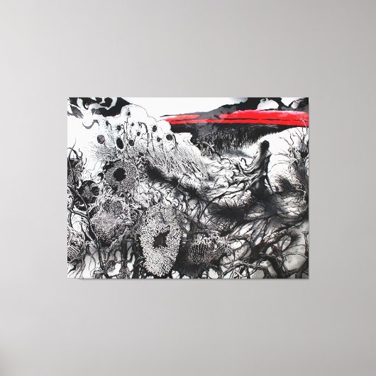 Withering Fields of the Crimson Dusk Canvas Afdruk (Voorkant)