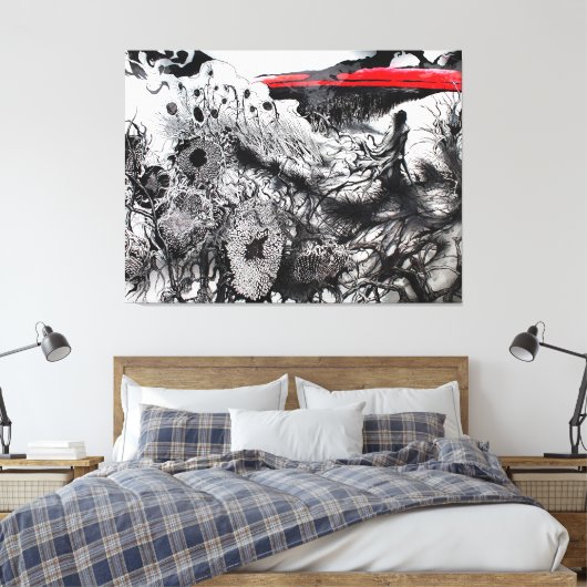 Withering Fields of the Crimson Dusk Canvas Afdruk (Insitu (Slaapkamer))