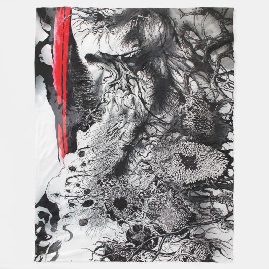 Withering Fields of the Crimson Dusk Fleece Deken (Voorkant)