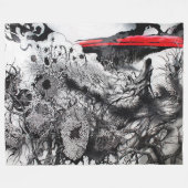 Withering Fields of the Crimson Dusk Fleece Deken (Voorkant (Horizontaal))