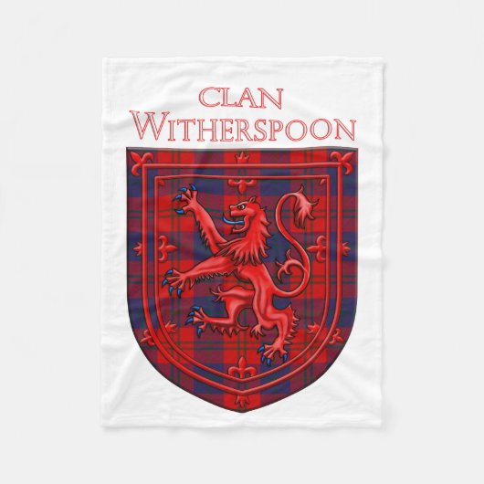 Witherspoon Tartan Scottish Plaid Lion Rampant Fleece Deken (Voorkant)