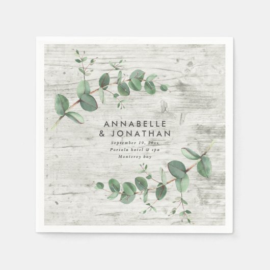 without eucalyptus folia bruiloft luiers servet (Voorkant)