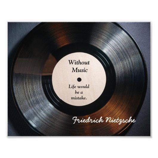 Without Music - Nietzsche quote - art print Foto Afdruk (Voorkant)
