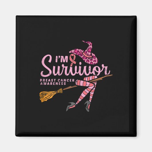 Witje Im a Survivor Halloween Breast Cancer Awaren Magneet (Voorkant)