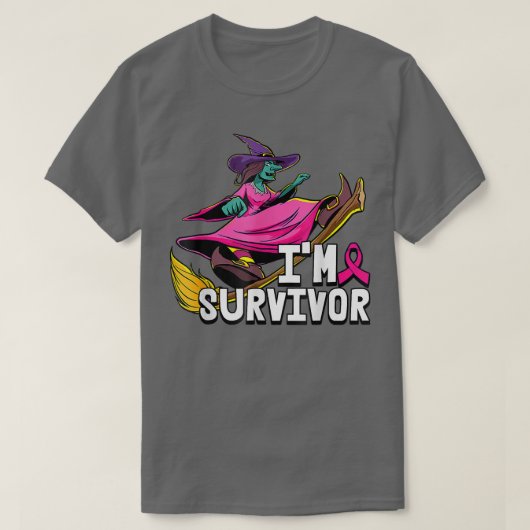 Witje Im a Survivor Halloween Breast Cancer Awaren T-shirt (Design voorkant)