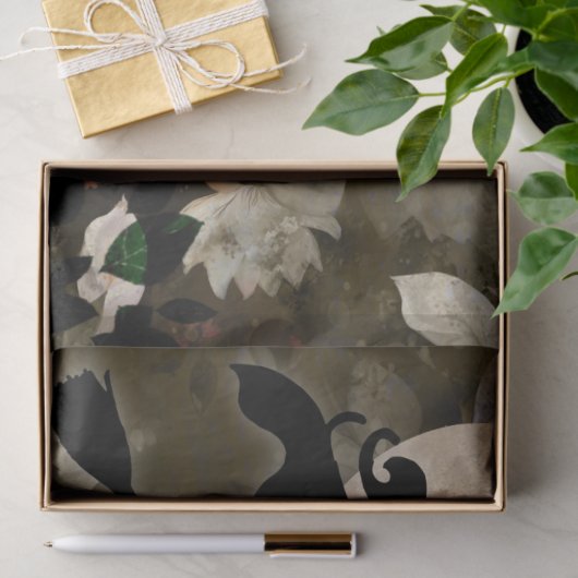 Witje in Halloween Moon Flowers Decoupage Tissuepapier (Geschenk)