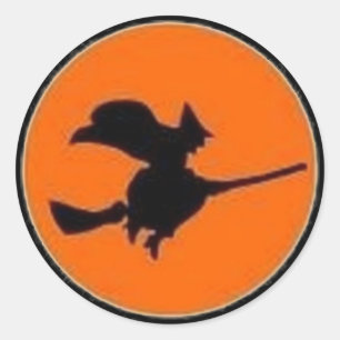 Witje in Oranje maan - Halloween Sticker