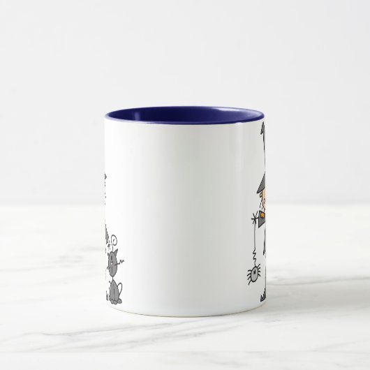 Witje met zwarte kat mok (Midden)