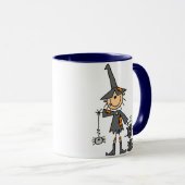 Witje met zwarte kat mok (Voorkant rechts)