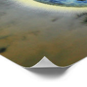 Witje op Broom Blue Full Moon Halloween Poster (Hoek)