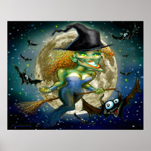Witje op Broomstick Poster