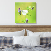 Witje vlinder canvas afdruk (Insitu (Slaapkamer))