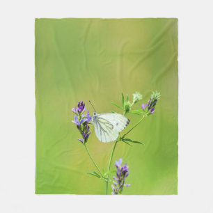 Witje vlinder fleece deken