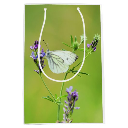 Witje vlinder medium cadeauzakje (Voorkant)