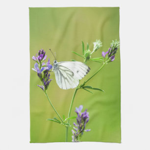 Witje vlinder theedoek