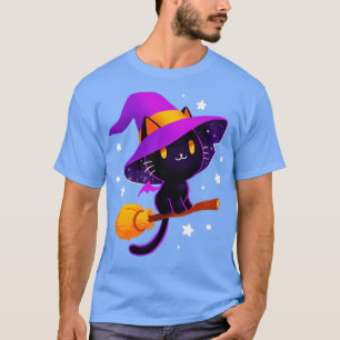 Witkat Zwarte kat schattige vlekjes T-shirt