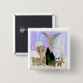 Witkerst Vierkante Button 5,1 Cm (Voorkant /achterkant)