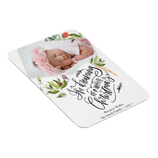 Witkerst | Waterverf Foliage Christams Magneet (Rechterzijde)