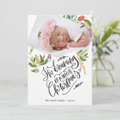 Witkerst | Waterverf Vlokken Feestdagenkaart (Staand voorkant)