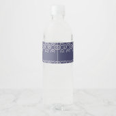 Witkloksilhouet op indigo waterfles etiket (Achterkant)