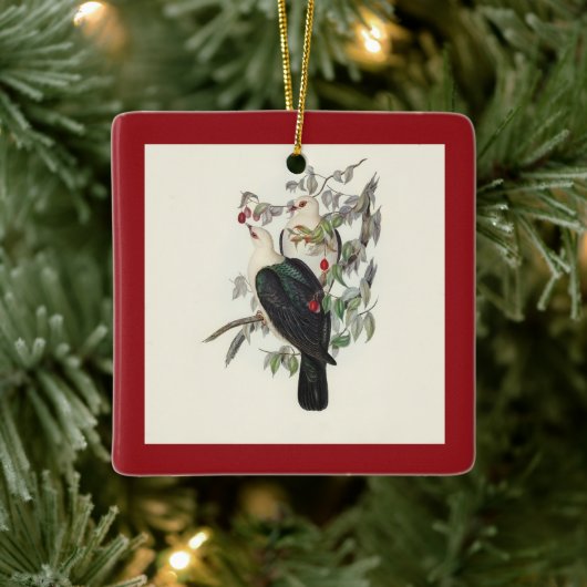 Witkopduif, keramisch ornament (Boom)