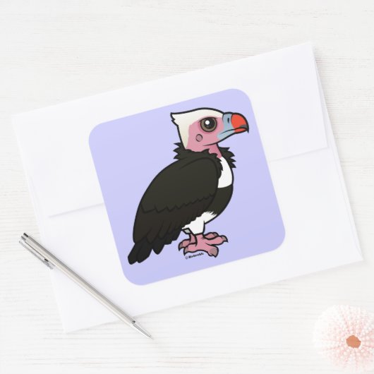 Witkopgier Vierkante Sticker (Envelop)