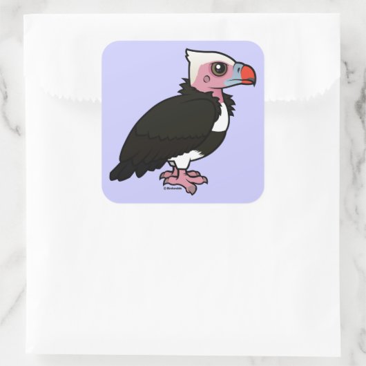 Witkopgier Vierkante Sticker (Tas)