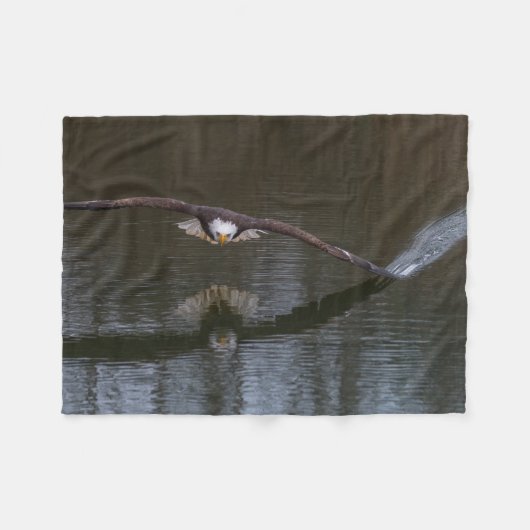 Witkopzeearend in vlucht fleece deken (Voorkant (Horizontaal))