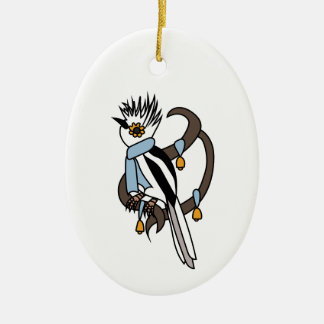 Witkuifklauwier Keramisch Ornament