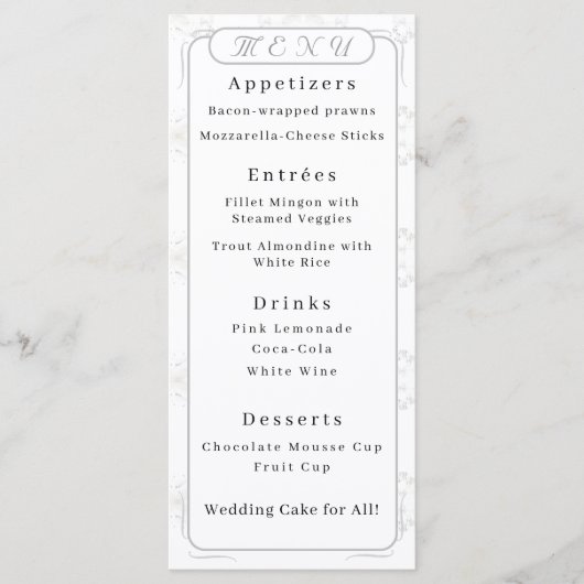 witlace Wedding Menu (Voorkant)