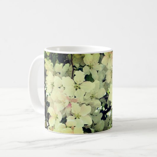 Witlende bloesems koffiemok (Voorkant links)