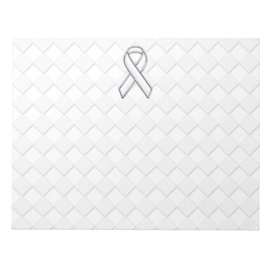 Witlint Awareness op Checkers Print Notitieblok (Voorkant)