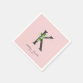 Witlly bouquet floral monogram napkins servet (Hoek)