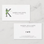 Witlly bouquet floral monogram visitekaartje (Voorkant / Achterkant)