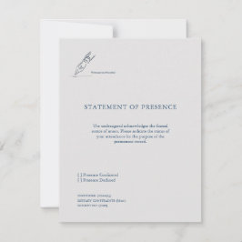 Witness Pen- Marriage Union Response Card RSVP Kaartje