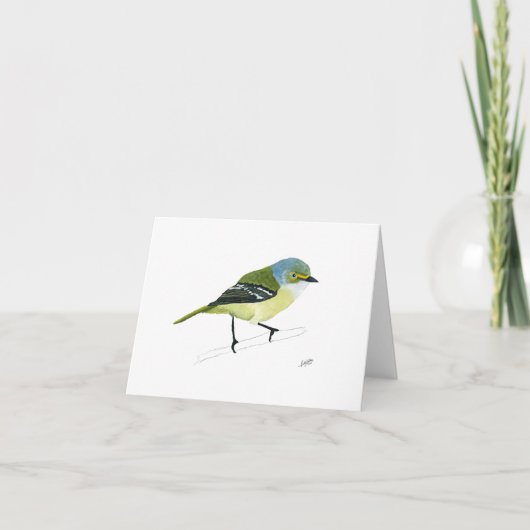 witoogvireo notitiekaartje (Voorkant)